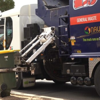 Kerbside recycling bin being emptied